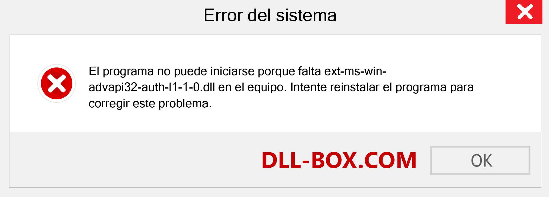 ¿Falta el archivo ext-ms-win-advapi32-auth-l1-1-0.dll ?. Descargar para Windows 7, 8, 10 - Corregir ext-ms-win-advapi32-auth-l1-1-0 dll Missing Error en Windows, fotos, imágenes